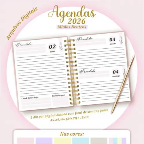 Arquivo Digital Pack Miolos Neutros Agendas 2026