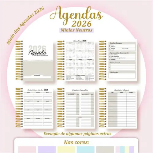 Arquivo Digital Pack Miolos Neutros Agendas 2026