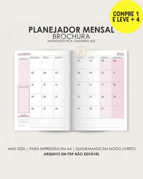 Arquivo Digital Planejador Mensal Brochura