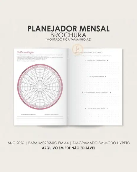 Arquivo Digital Planejador Mensal Brochura