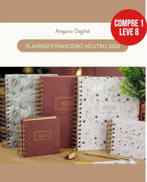 Arquivo Digital Planner Financeiro Neutro 2026