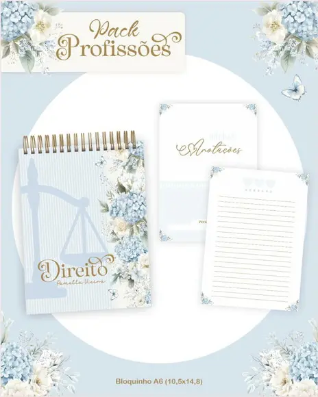 Arquivo Digital Profissões Floral Azul 2026