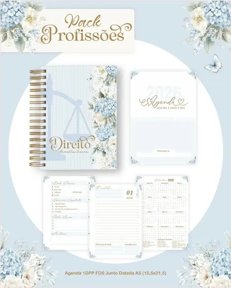 Arquivo Digital Profissões Floral Azul 2026