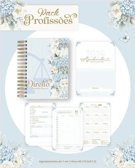 Arquivo Digital Profissões Floral Azul 2026