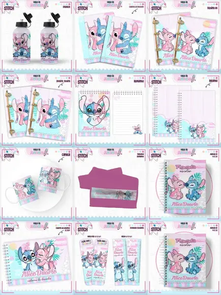 Arquivo Digital Stitch Menina Kit Escolar 2026