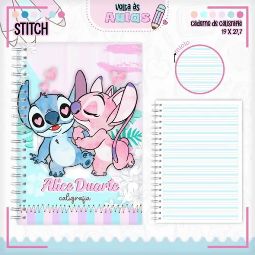Arquivo Digital Stitch Menina Kit Escolar 2026