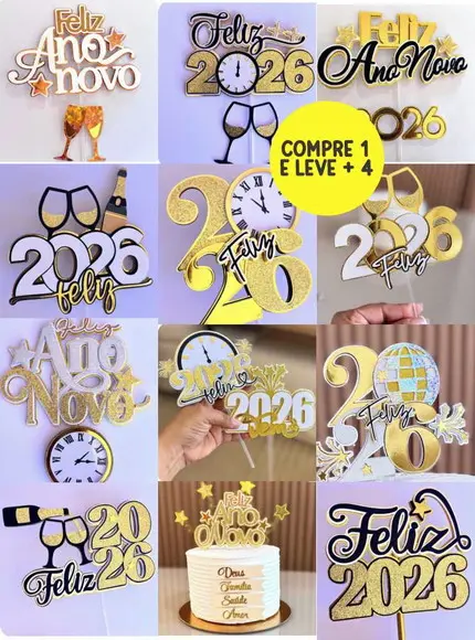 Arquivo Digital Topos de Bolo Ano Novo 2026
