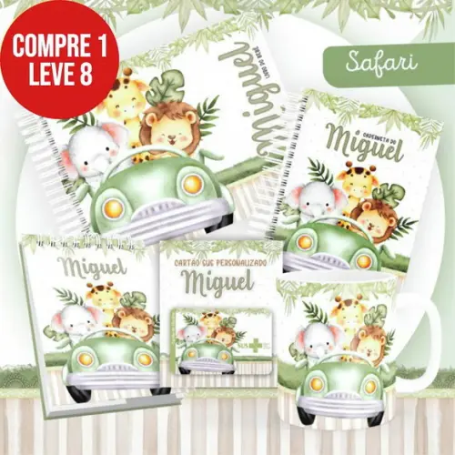 Arquivo Livro Bebê e Caderneta Vacinação Safari Menino 01