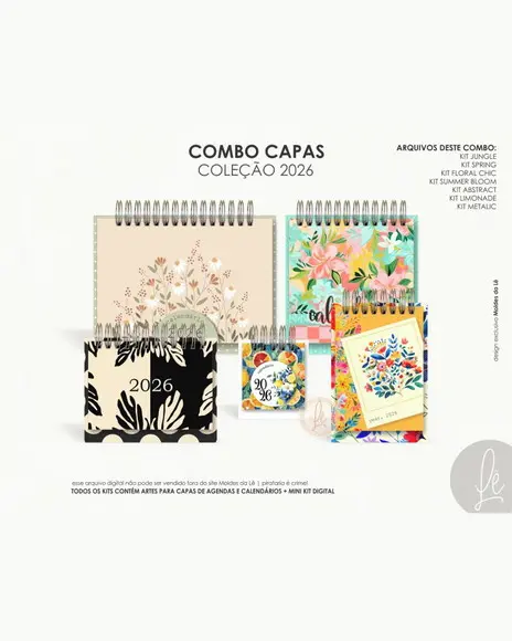 Coleção Digital Combo Calendários de Mesa 2026
