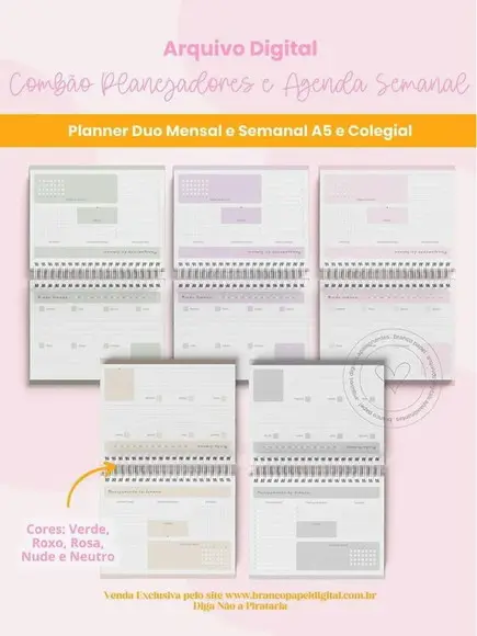 Combão Planejadores e Agenda Semanal