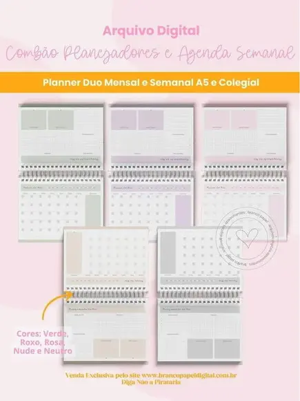 Combão Planejadores e Agenda Semanal