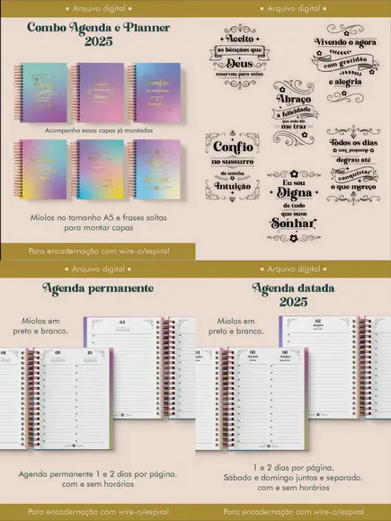 Combo Digital Agenda e Planner 2025
