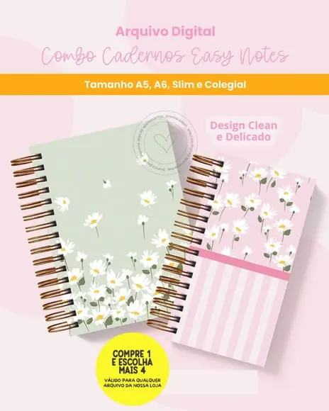 Combo Digital Cadernos Easy Note 2026