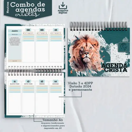 Combo Digital Coleção Agendas Neutras Cristã 2024