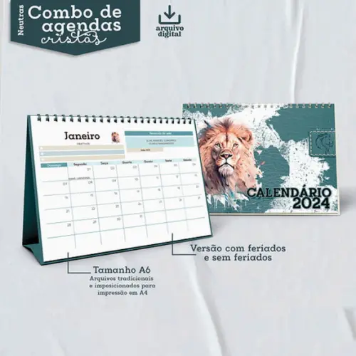 Combo Digital Coleção Agendas Neutras Cristã 2024