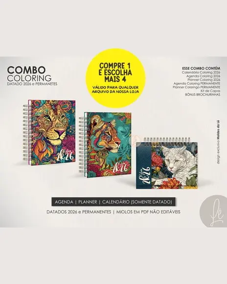 Combo Digital Coloring Datadas e Permanente 2026