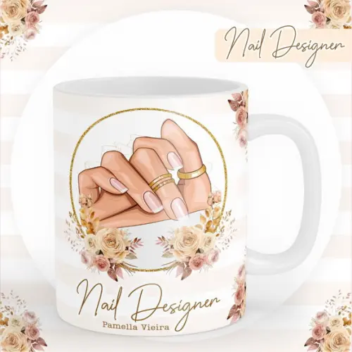 Combo Digital Nail Designer - Agenda, Agendamentos, Canecas