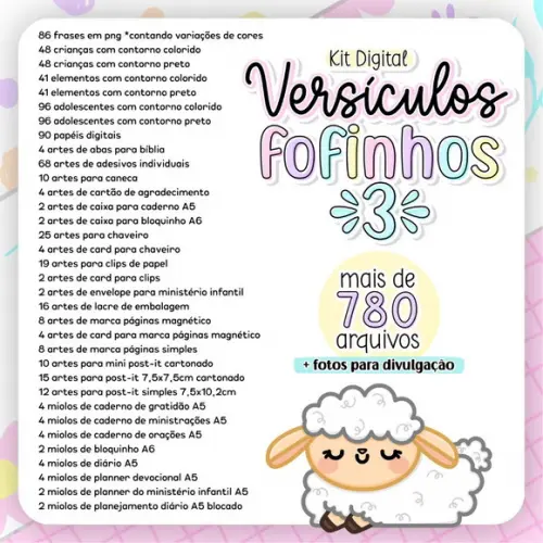 Combo Digital Versículos Fofinhos 3