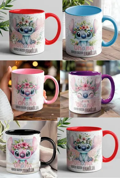 Stitch Ohana Arquivo Digital Artes para Caneca 01