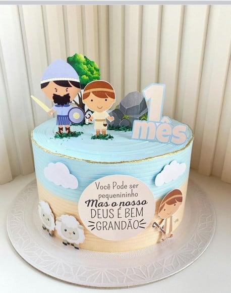 Topo de Bolo Davi e Golias