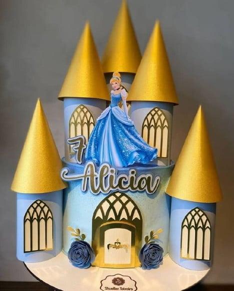 Topo Cinderela Castelo 3d