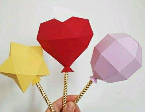 Balões Low Poly (dxf)