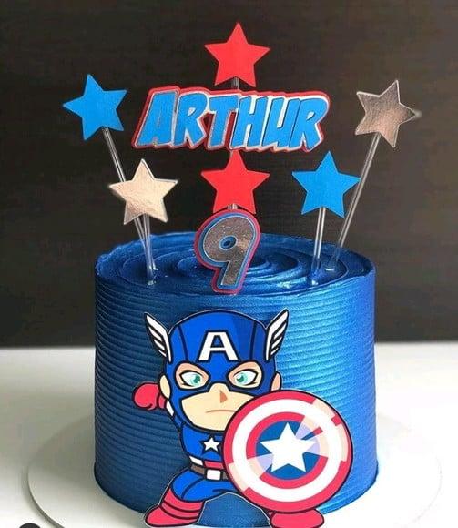 Topo de Bolo Capitão América