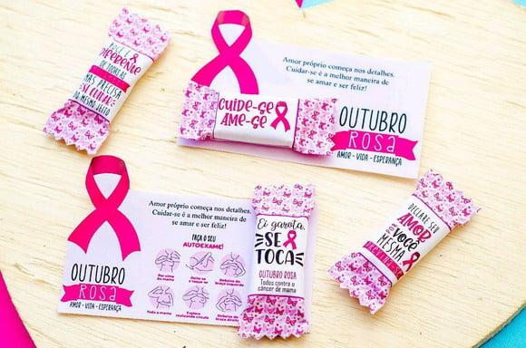 Balinha c Cartão Outubro Rosa Pink