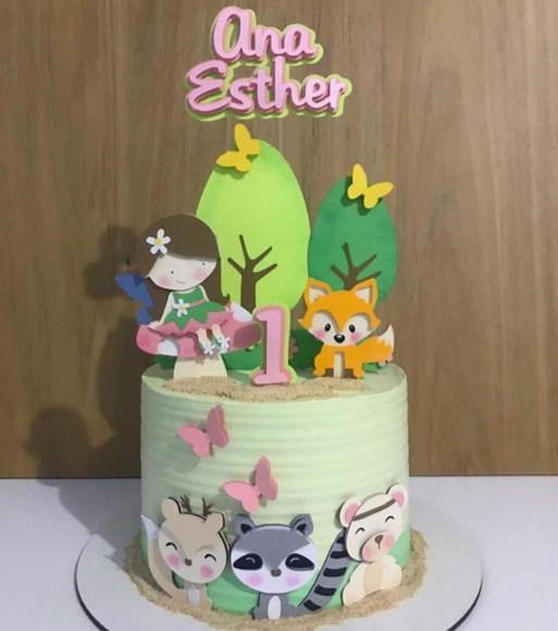 Topo Fada com Animais da Floresta