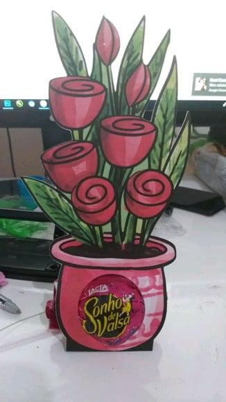 Vaso de Flores Porta Bombom Mãe