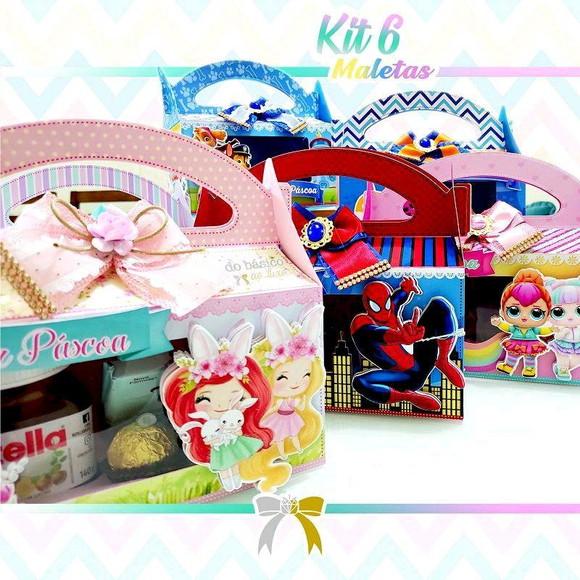 Kit 6 Maletas de Páscoa