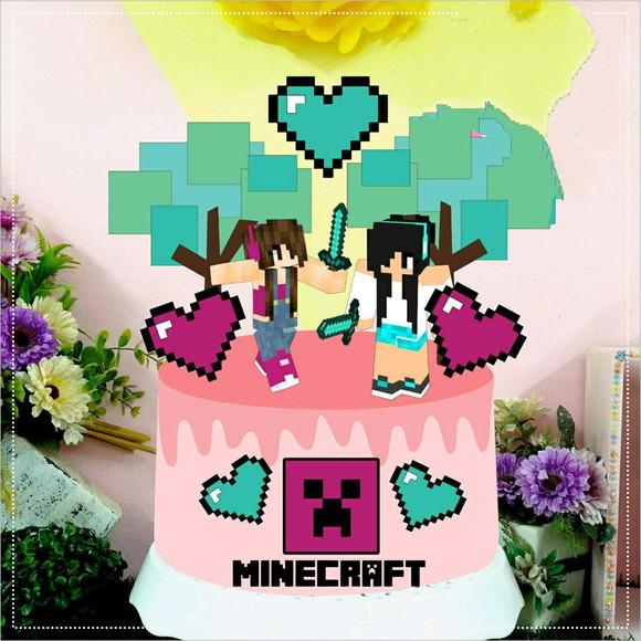 Topo Minicraft Rosa