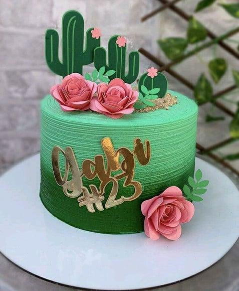 Topo de Bolo Cactus
