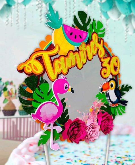 Topo Flamingo Efeito Shaker