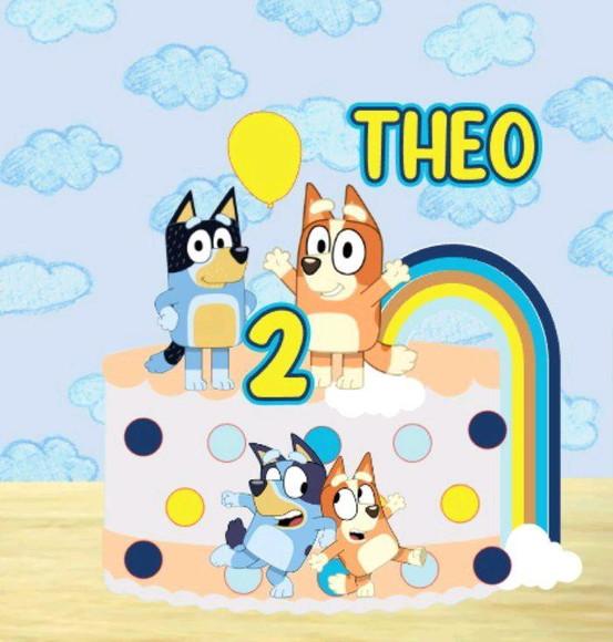 Topo de Bolo Bluey