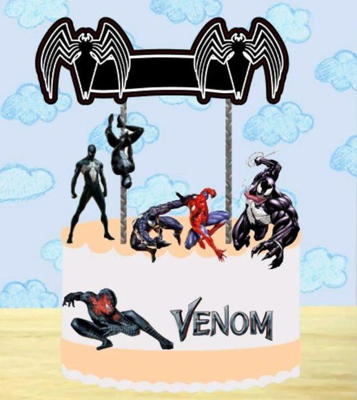 Topo de Bolo Homem Aranha Venom
