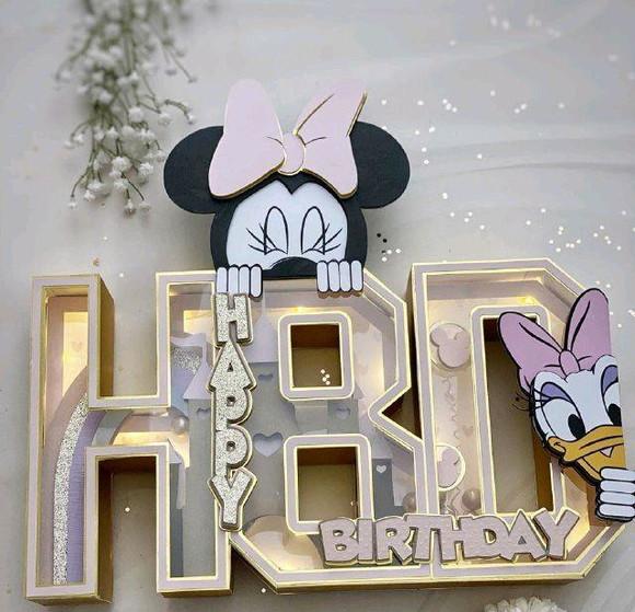 Topo Letras 3d Disney - Hbd