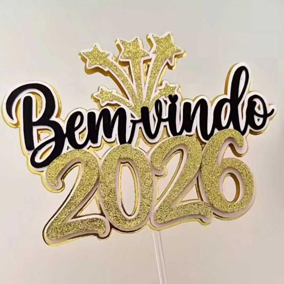 Topo de Bolo Benvindo 2026