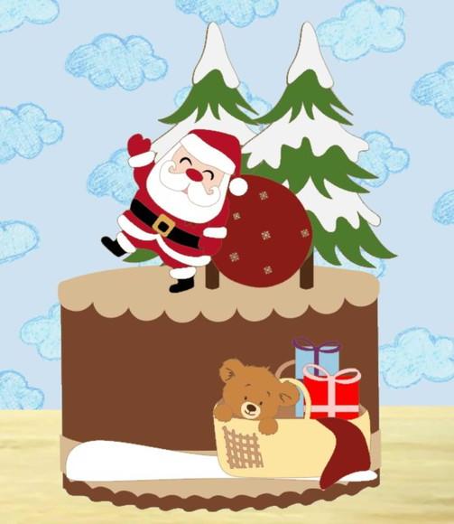 Topo Papai Noel com Saco de Presentes