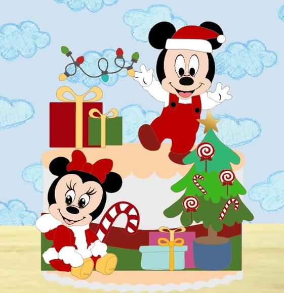 Topinho de Natal com Mickey e Minnie