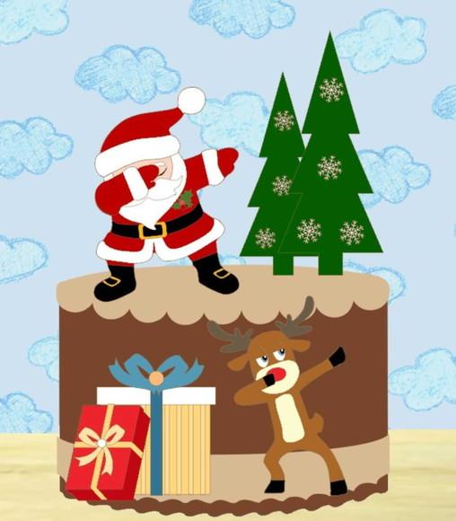 Topo Papai Noel e Rena Dançando