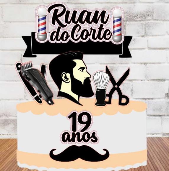 Topo de Bolo Barbearia 2