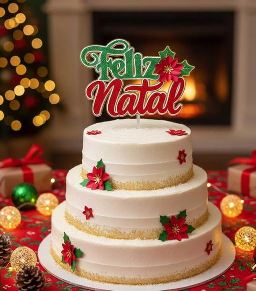 Topo 15 Feliz Natal com Flor 2025
