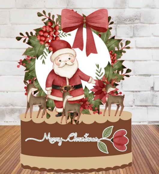 Topo Merry Christmas Flor 2025