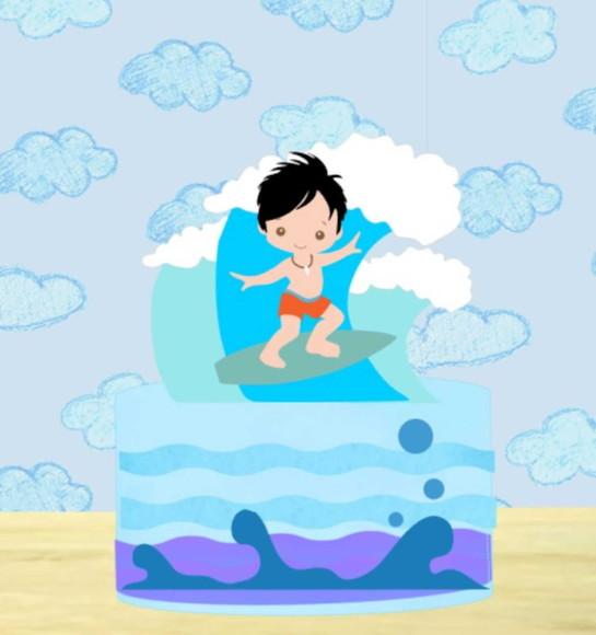 Topo de Bolo Surfistinha Menino