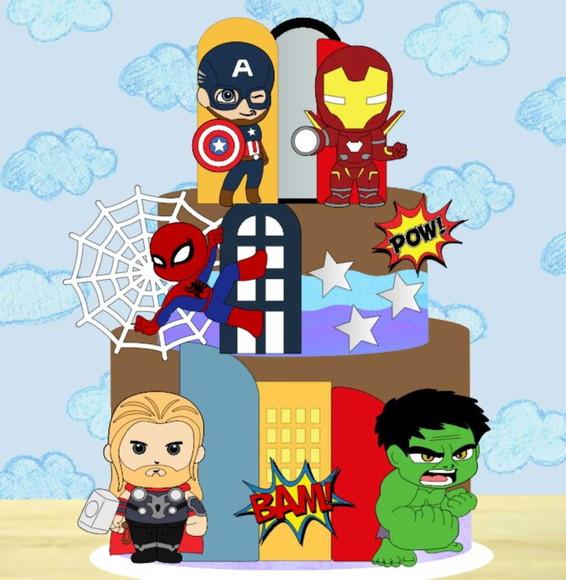 Topo de Bolo Vingadores Heróis