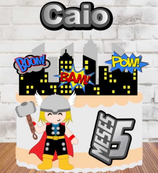 Topo de Bolo Thor Cute