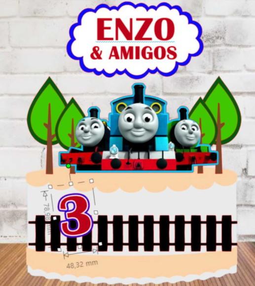 Topo de Bolo Thomaz o Trem 3