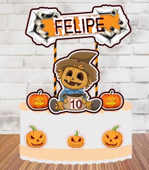 Topo Halloween Espantalho Fofo