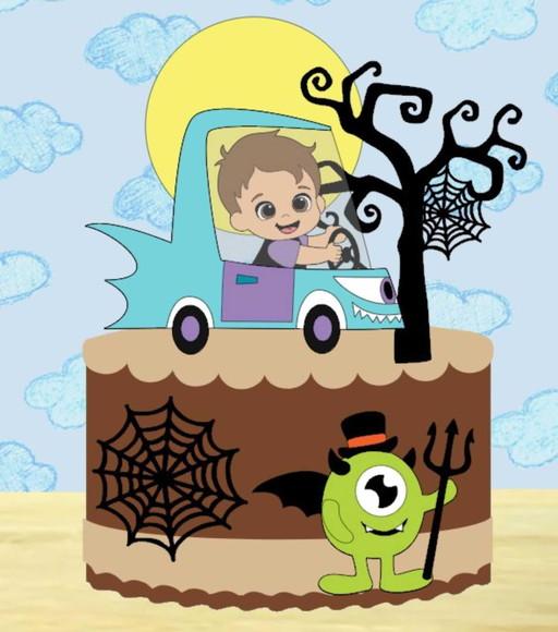 Topo Halloween Monster Bebê